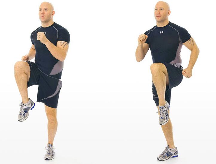 Erhöht effektiv die Kraft beim Laufen auf der Stelle mit hohen Knien. 